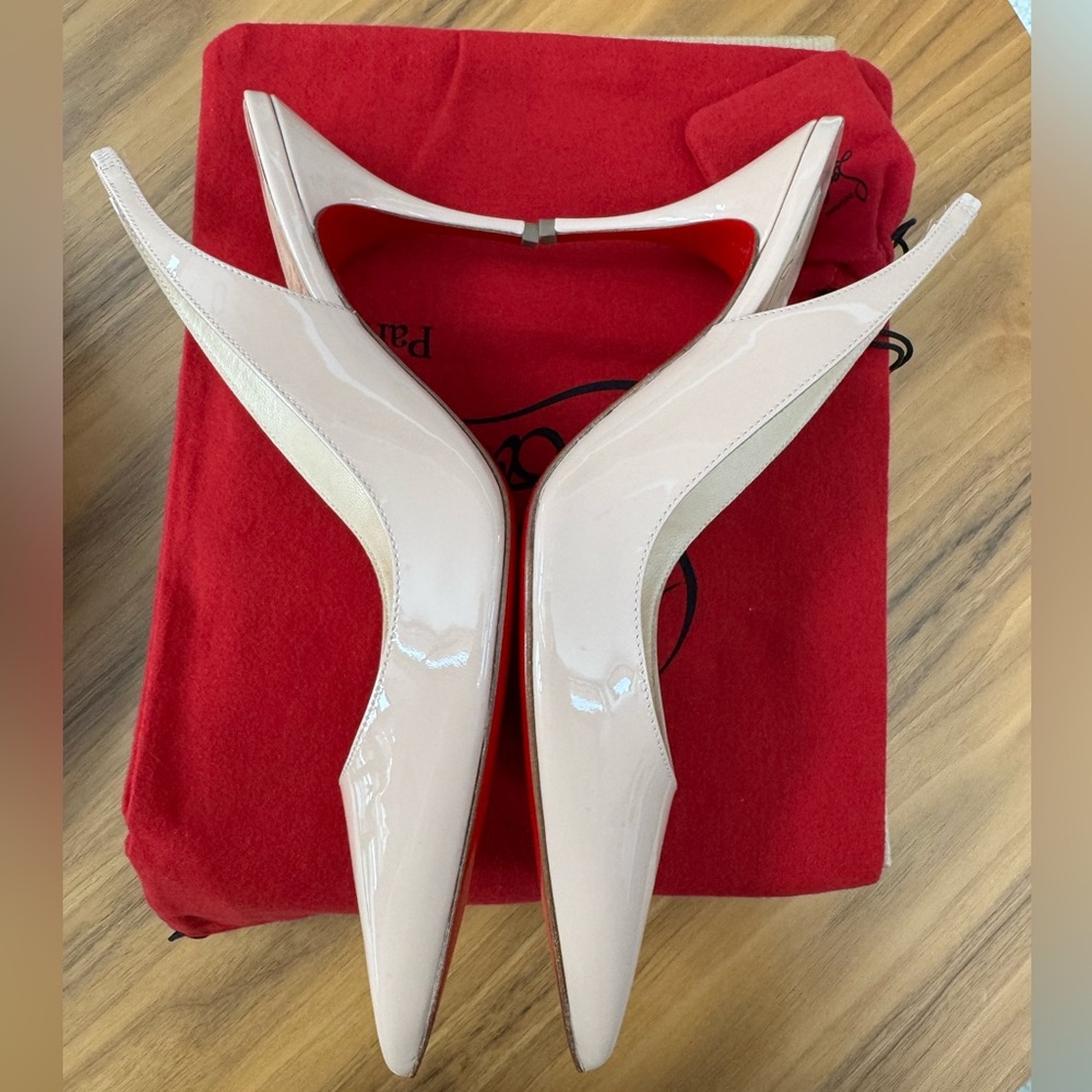 Christian Louboutin Clare Sling 80 Patent F401 Antoinette Slingback Heels - Picture 8 of 12